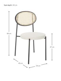 Čalúnená stolička s viedenským výpletom Niko, 2 ks, Biela, čierna, Š 54 x V 84 cm