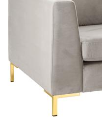 Sofa z aksamitu z metalowymi nogami Luna (3-osobowa), Tapicerka: aksamit (poliester) Dzięk, Nogi: metal galwanizowany, Beżowy aksamit, S 230 x G 95 cm