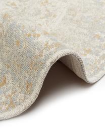 Ručně tkaný, kulatý žinylkový koberec ve vintage stylu Loire, Odstíny béžové, Ø 150 cm (velikost M)