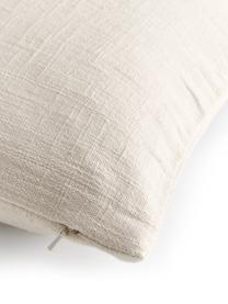 Federa arredo in cotone con cuciture decorative Terre, 80% cotone, 20% lino, Beige, Larg. 45 x Lung. 45 cm