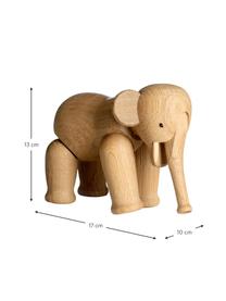 Designová dekorace z dubového dřeva Elephant, Lakované dubové dřevo, Dubové dřevo, Š 17 cm, V 13 cm
