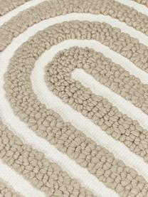 Bestickte Baumwoll-Kissenhülle Vahid mit Hoch-Tief-Struktur, Bezug: 100 % Baumwolle, Beige, Cremeweiß, B 45 x L 45 cm