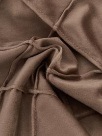 Fluwelen kussenhoes Luka in bruin met structuur-ruitpatroon, Fluweel (100% polyester), Bruin, B 40 x L 40 cm