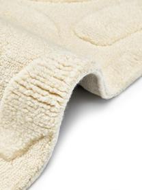 Tappeto in lana tessuto a mano con struttura in rilievo Clio, Retro: 100% cotone Nel caso dei , Beige, Larg. 80 x Lung. 150 cm (taglia XS)