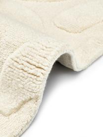 Tappeto in lana tessuto a mano con struttura in rilievo Clio, Retro: 100% cotone Nel caso dei , Bianco crema, Larg. 160 x Lung. 230 cm (taglia M)