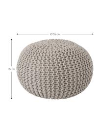Puff de punto artesanal Dori, Tapizado: 100% algodón, Gris pardo, Ø 55 x Al 35 cm
