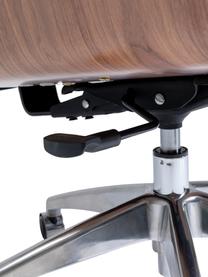 Chaise de bureau cuir synthétique Rouven, hauteur ajustable, Noir, brun, larg. 59 x prof. 64 cm