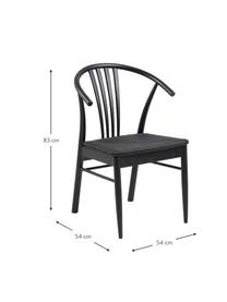 Chaise en bois avec cannage York, Bois de chêne, noir laqué, larg. 54 x prof. 54 cm