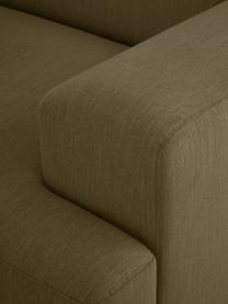 Divano angolare a 4 posti Melva, Rivestimento: 100% poliestre Il rivesti, Struttura: pino massiccio, certifica, Tessuto verde oliva, Larg. 319 x Alt. 196 cm, chaise-longue a destra