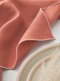 Serwetka z lnu Kennedy, 4 szt., 100% len prany z certyfikatem European Flax, Czerwony pastelowy, S 45 x D 45 cm