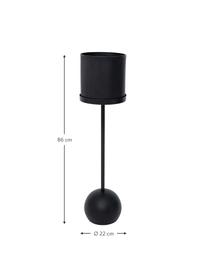 Portavaso da terra fatto a mano Ostuni, Metallo rivestito, Nero, Ø 22 x Alt. 86 cm