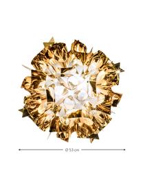 Grote design wand- en plafondlamp Veli van kunststof, Lampenkap: Technoplymeer Goldflex®, , Goudkleurig, Ø 53 x H 20 cm