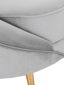 Fluwelen bank Gatsby (3-zits) in grijs, Bekleding: fluweel (polyester), Frame: massief eucalyptushout, Poten: gegalvaniseerd metaal, Fluweel grijs, B 245 x D 102 cm