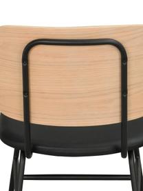 Hoge stoel Brent, Zitvlak: kunstleer (polyurethaan), Frame: gelakt metaal, Eikenhoutkleurig, B 47 x D 57 cm