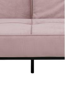 Sofa rozkładana z aksamitu Perugia, Tapicerka: poliester Dzięki tkaninie, Nogi: metal lakierowany, Aksamitny blady różowy, S 198 x G 95 cm