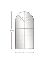 Anlehnspiegel Clarita in Fensteroptik, Rahmen: Metall, pulverbeschichtet, Rückseite: Mitteldichte Holzfaserpla, Spiegelfläche: Spiegelglas, Goldfarben, B 90 x H 180 cm