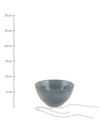 Bols artisanaux Nordic Sea, 4 pièces, Grès cérame, Tons gris et bleus, Ø 17 x haut. 8 cm