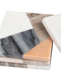 Vierkante marmeren onderzetters Bradney, 4-delig, Keramiek, marmer, Multicolour, B 10 x H 10 cm