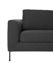 Sofa Cucita (3-Sitzer) in Anthrazit mit Metall-Füßen, Bezug: Webstoff (100% Polyester), Gestell: Massives Kiefernholz, FSC, Füße: Metall, lackiert, Webstoff Anthrazit, B 228 x T 94 cm
