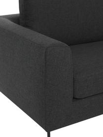 Sofa Cucita (3-Sitzer) in Anthrazit mit Metall-Füßen, Bezug: Webstoff (100% Polyester), Gestell: Massives Kiefernholz, FSC, Füße: Metall, lackiert, Webstoff Anthrazit, B 228 x T 94 cm