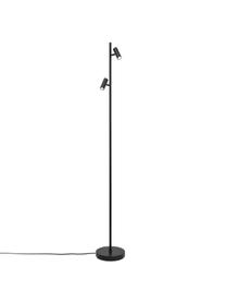 Lampada da terra a LED nera Omari, Paralume: metallo rivestito, Base della lampada: metallo rivestito, Nero, Larg. 20 x Alt. 141 cm
