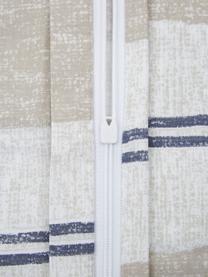 Bedruckte Baumwoll-Bettwäsche Nautic Stripes, Webart: Renforcé Fadendichte 144 , Sandfarben, Beige, Dunkelblau, 135 x 200 cm + 1 Kissen 80 x 80 cm
