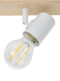 Spot plafond en bois Townshend, Blanc, bois clair, larg. 48 x haut. 13 cm