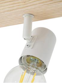 Spot plafond en bois Townshend, Blanc, bois clair, larg. 48 x haut. 13 cm