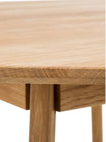 Okrągły stół do jadalni Yumi, Blat: płyta pilśniowa średniej , Nogi: lite drewno dębowe, Drewno dębowe, Ø 115 x W 74 cm