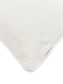 Housse de coussin velours blanc crème uni Dana, 100 % velours de coton, Beige, larg. 40 x long. 40 cm