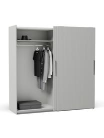 Modularer Schwebetürenschrank Simone, 200 cm Breite, mehrere Varianten, Korpus: Spanplatte, FSC-zertifizi, Holz, Grau, Basic Interior, B 200 x H 200 cm