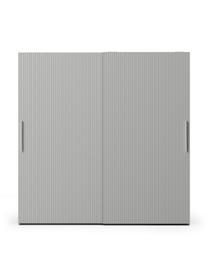 Modularer Schwebetürenschrank Simone, 200 cm Breite, mehrere Varianten, Korpus: Spanplatte, FSC-zertifizi, Holz, Grau, Basic Interior, B 200 x H 200 cm