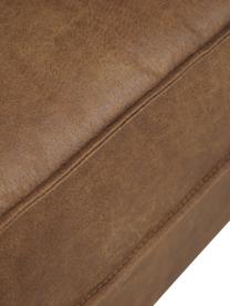 Sofa-fauteuil Hunter in gerecycled leer, Frame: massief grenen, FSC-gecer, Poten: metaal, gepoedercoat, Leer bruin, B 87 x D 95 cm