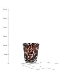 Gemusterte Wassergläser Tepin, 6 Stück, Glas, Braun, Ø 9 x H 10 cm