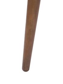 Comodino in legno con anta scorrevole e frontale scanalato Barbier, Legno di quercia scuro, Larg. 45 x Alt. 59 cm
