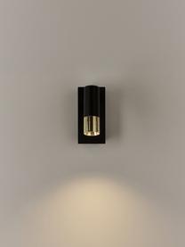 Applique murale LED orientable Bobby, Noir, couleur dorée, larg. 7 x haut. 15 cm
