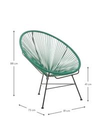 Kreslo s plastovým výpletom Bahia, Lesná zelená, Š 81 x H 73 cm