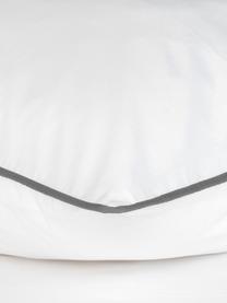 Baumwollperkal-Bettwäsche Daria in Weiß mit Keder, Webart: Perkal Fadendichte 200 TC, WeißKederumrandung: Dunkelgrau, 135 x 200 cm + 1 Kissen 80 x 80 cm