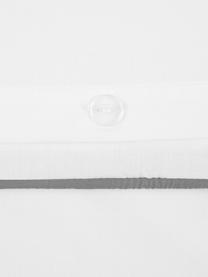 Perkálové povlečení s lemováním Daria, Bílá, 140 x 200 cm + 1 polštář 80 x 80 cm