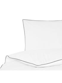 Baumwollperkal-Bettwäsche Daria mit Keder, Webart: Perkal Fadendichte 200 TC, Weiß, 200 x 200 cm + 2 Kissen 80 x 80 cm