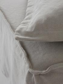 Tabouret de canapé Gardanne, Lin gris, larg. 95 x prof. 95 cm