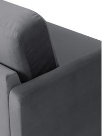 Sofá de terciopelo Fluente (2 plazas), Tapizado: terciopelo (poliéster de , Estructura: madera de pino maciza, Patas: metal con pintura en polv, Terciopelo gris oscuro, An 166 x F 85 cm