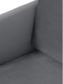 Canapé 2 places en velours et pieds en métal Fluente, Tissu gris foncé, larg. 166 x prof. 85 cm