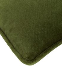Einfarbige Samt-Kissenhülle Dana, 100% Baumwollsamt, Moosgrün, B 40 x L 40 cm