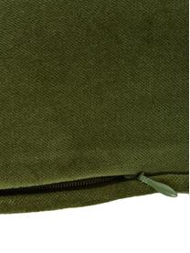Federa arredo in velluto tinta unita Dana, 100% velluto di cotone, Verde muschio, Larg. 50 x Lung. 50 cm