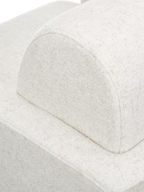 Fauteuil lounge blanc crème pieds en bois Coco, Tissu bouclé blanc crème, larg. 92 x prof. 79 cm