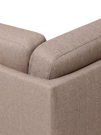 Divano angolare con piedini in metallo Fluente, Rivestimento: 100% poliestere 35.000 ci, Struttura: legno di pino massiccio, , Piedini: metallo, verniciato a pol, Tessuto taupe, Larg. 221 x Prof. 200 cm, chaise-longue a sinistra