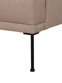 Divano angolare con piedini in metallo Fluente, Rivestimento: 100% poliestere 35.000 ci, Struttura: legno di pino massiccio, , Piedini: metallo, verniciato a pol, Tessuto taupe, Larg. 221 x Prof. 200 cm, chaise-longue a sinistra