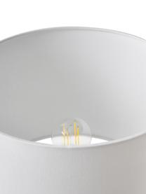 Grote tafellamp Darona met keramische voet, Lampenkap: linnen, Lampvoet: kunsthars, Wit, Ø 30 x H 51 cm