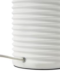 Große Tischlampe Darona mit Keramikfuß, Lampenschirm: Leinen, Lampenfuß: Harz, Weiß, Ø 30 x H 51 cm